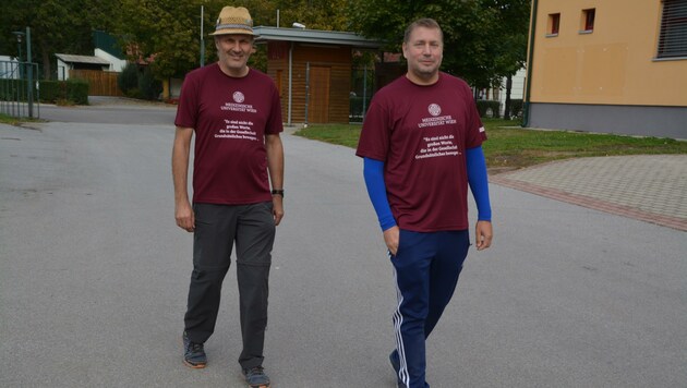 Walter Zwinger (li.) und Werner Achs (re.) absolvierten jeweils 20,08 Kilometer. (Bild: Charlotte Titz)