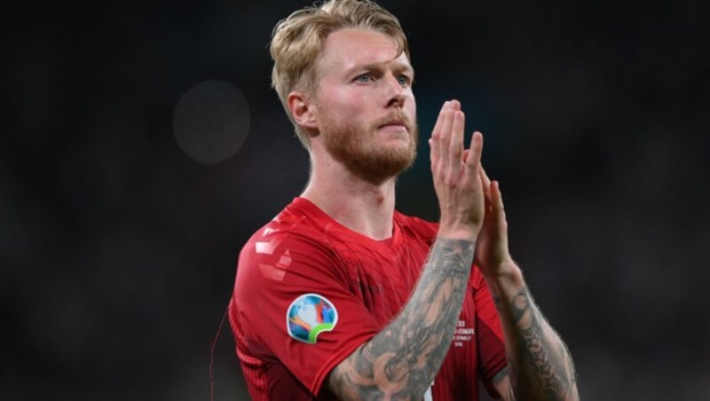 Simon Kjaer bei der EM 2021 (Bild: APA/AFP/POOL/Laurence Griffiths)