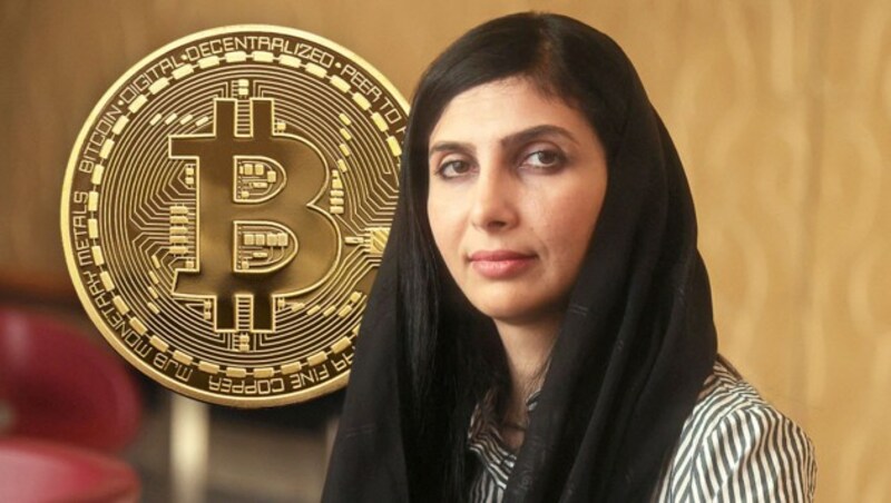 Roya Mahboob hat in Afghanistan eine Software-Firma gegründet. Die Mitarbeiterinnen wurden in Bitcoin bezahlt. (Bild: Stock.adobe.com, APA/AFP/KARIM JAAFAR; Krone KREATIV)