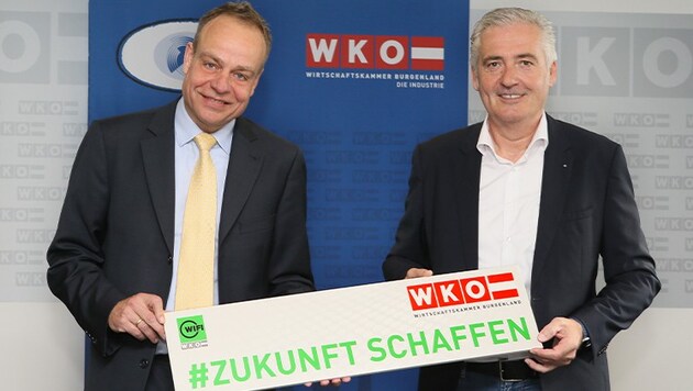 Christoph Blum, Spartenobmann Industrie und Manfred Gerger, Spartenobmann Stv. Industrie (Bild: WKO)