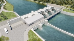 Das geplante Murkraftwerk in Gratkorn (Bild: Verbund)