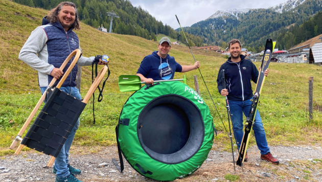 Tourismusvertreter Ramsbacher mit Frühauf und Schiffer: Dieses Trio will die Innerkrems mit einem interessanten Alternativprogramm wieder zum Leben erwecken. (Bild: Elisa Aschbacher)