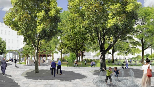Der Kardinal-Nagl-Park wie er künftig aussehen soll (Bild: Wiener Stadtgärten)