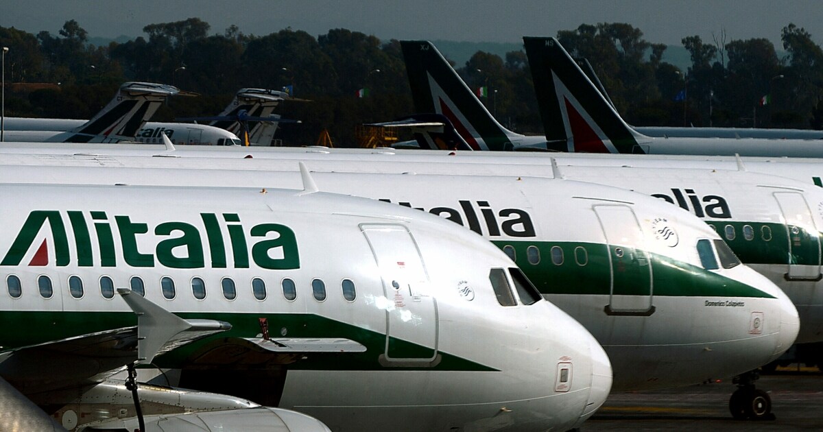 Letzter Jet Gelandet Ciao Alitalia Fluglinie Stellte Betrieb Ein