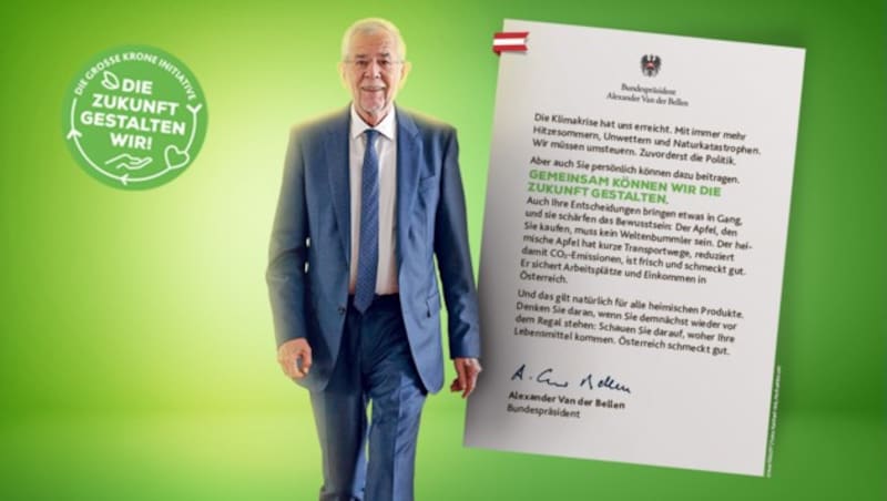 Zum Abschluss der „Krone“-Initiative „Die Zukunft gestalten wir“ meldet sich Präsident Van der Bellen mit einem Appell zu Wort. (Bild: Krone KREATIV; Reinhard Holl, stock.adobe.com)