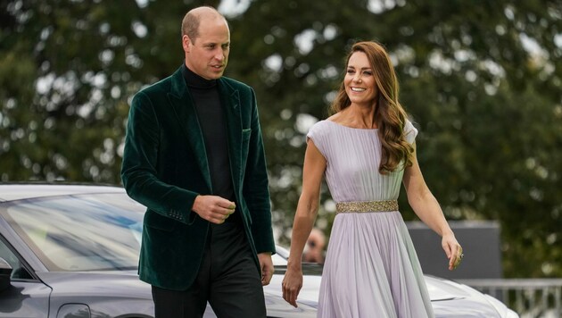 Der britische Prinz William und seine Frau Kate, Herzogin von Cambridge, bei der allerersten Verleihung des von Prinz William ins Leben gerufenen Earthshot-Preises im Alexandra Palace in London (Bild: APA/AP Photo/Alberto Pezzali)