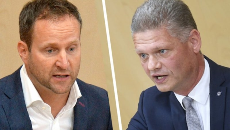 Matthias Strolz (li.), Andreas Hanger (Bild: APA/ROBERT JAEGERAPA/HERBERT PFARRHOFER Krone Kreativ)