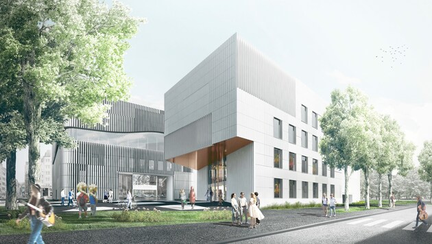 So soll der Neubau des Mozarteums im Kurgarten aussehen (Bild: Architekten Berger und Parkkinen)