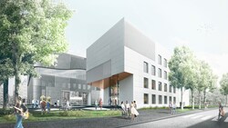 So soll der Neubau des Mozarteums im Kurgarten aussehen (Bild: Architekten Berger und Parkkinen)