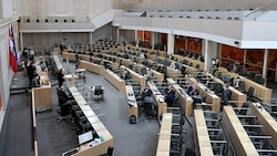 Eine Sitzung des Bundesrats im Parlamentsausweichquartier (Bild: APA/ROLAND SCHLAGER)