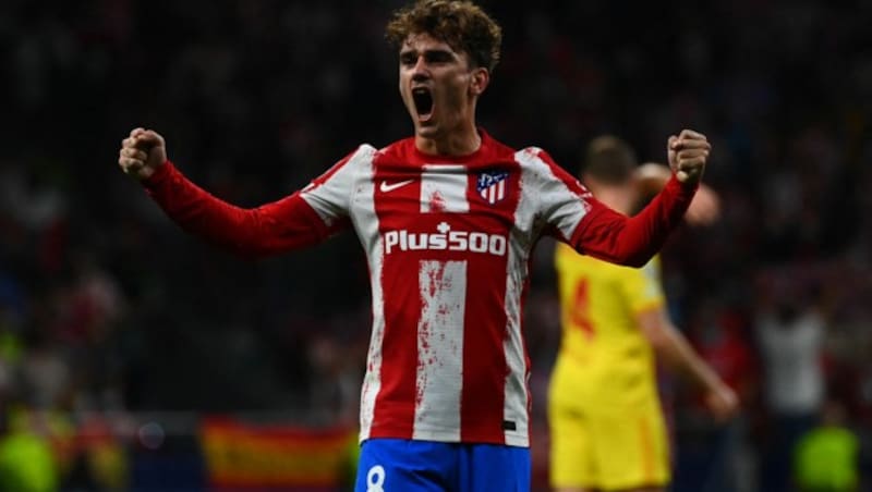 Antoine Griezmann bejubelt seinen Doppelpack. (Bild: AFP)