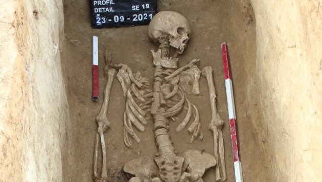 Grab eines awarischen Kriegers aus dem achten Jahrhundert. (Bild: Dorothea Talaa)