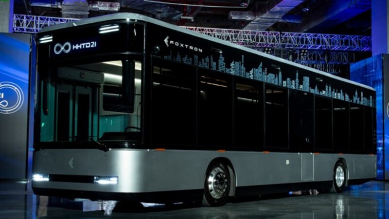 Der Foxconn-Bus Model T könnte schon Anfang 2022 im öffentlichen Verkehr eingesetzt werden. (Bild: Foxconn)