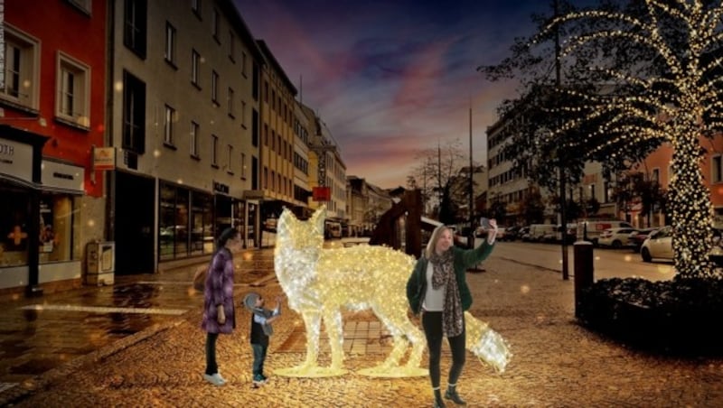  Beim Rundgang durch die Innenstadt dürfen sich die Besucher auch auf einen großen, leuchtenden Fuchs freuen. (Bild: ZVG)