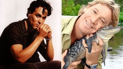 Starben während Dreharbeiten: Brandon Lee (links) und „Krokodiljäger“ Steve Irwin. (Bild: picturedesk.com, AFP)