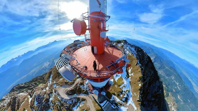 167 Meter hoch ist der Sendeturm am Dobratsch. (Bild: Hannes Wallner)