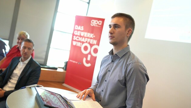 Niklas Gassner, Landesjugendvorsitzender der PRO GE, fordert eine deutliche Erhöhung der Lehrlingseinkommen. (Bild: ÖGB Vorarlberg)