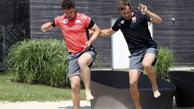 Beim Sommertraining: Leitinger (li.) und Brennsteiner. (Bild: Tröster Andreas)