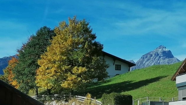 Herbststimmung im Navistal - im Hintergrund Königin Serles. (Bild: Peter Freiberger)