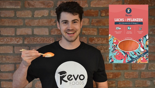 Der Wiener Firmen-Mitgründer und CEO Robin Simsa will mit den Produkten von Revo Foods das Fischessen revolutionieren. (Bild: Revo Foods, Krone KREATIV)