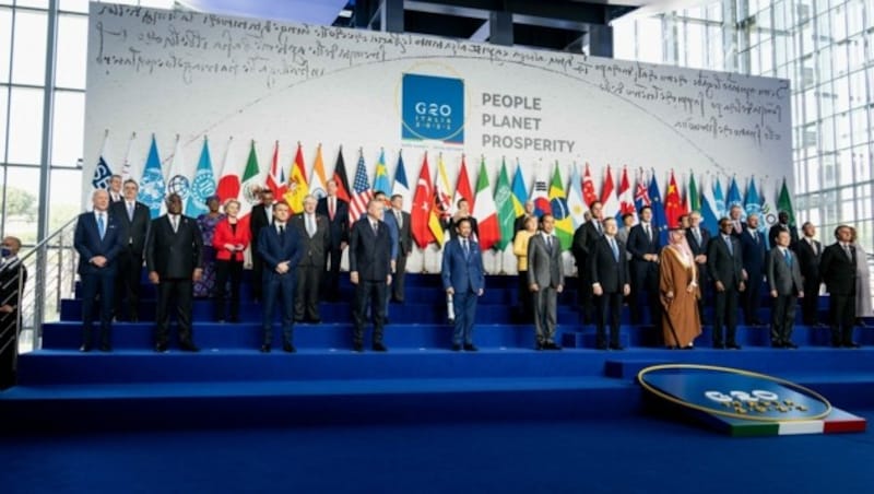 Das obligatorische Gruppenfoto beim G20-Gipfel (Bild: AFP)