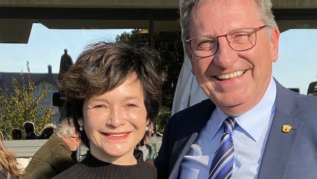 Initiatorin Julia Stemberger mit Nickelsdorfs Bürgermeister Gerhard Zapfl. (Bild: Karin Zapfl)