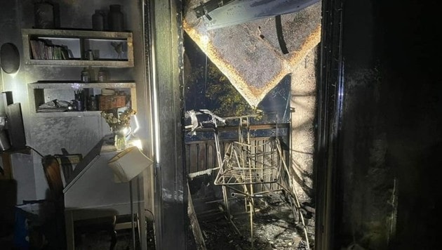 Das Wohnungsinnere wurde von den Flammen zerstört. (Bild: FF St. Martin )