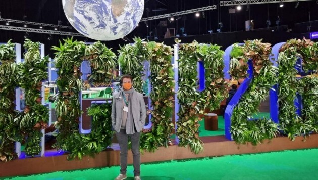 Der Grüne Gemeinderat Aaron Sterniczky aus Oberwart nimmt an einem Thinktank am Weltklimagipfel in Glasgow teil. (Bild: zVg)