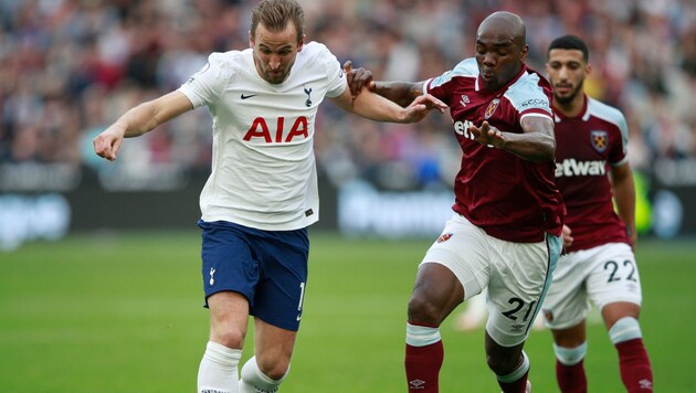 Angelo Ogbonna (rechts) im Zweikampf mit Harry Kane (Bild: Copyright 2021 The Associated Press. All rights reserved)