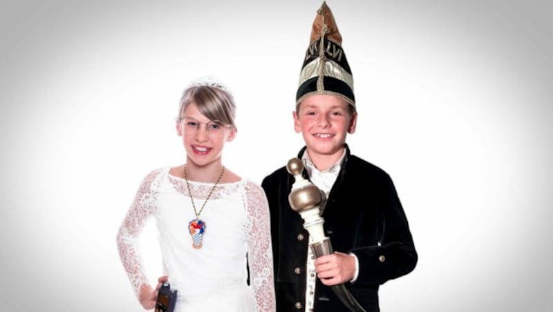 Das Kinderprinzenpaar: Franziska Bartl ist Franziska I. und Ralph-Lorenz Brunner ist Gaudelius LVI. (Bild: zVg)