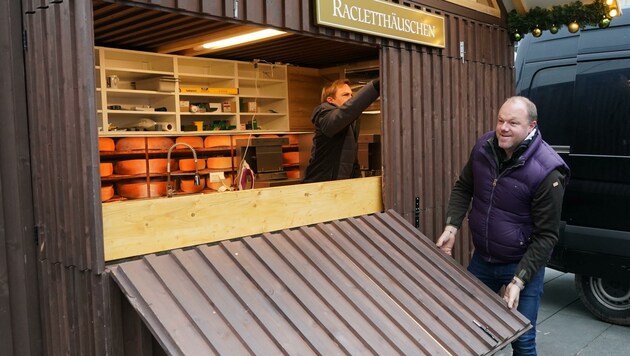 Noch ist man sich nicht ganz sicher, ob das „Raclettehäuschen“ seine Ladentheke freitags in Graz herunterklappt. (Bild: Pail Sepp)