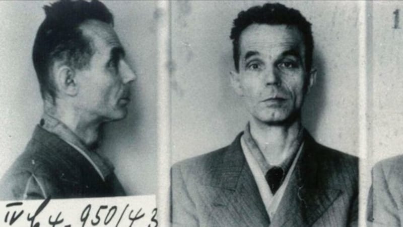 Pater Jakob Gapp im Jahr 1942 auf einem Karteifoto der Gestapo. (Bild: dibk.at)