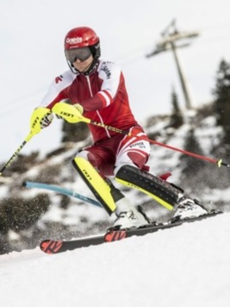 Dominik Raschner war nach seinem zweiten Platz beim Flexenrace gleich in Zürs geblieben und trainierte nach einem Ruhetag am Dienstag Slalom. (Bild: Maurice Shourot)