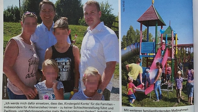 LH-Stellvertreter Manfred Haimbuchner (l.) posiert mit Stefan Magnet (r.) in der Landesillustrierten „Unser Oberösterreich“. (Bild: FPÖ OÖ)