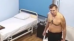 Der inhaftierte georgische Ex-Präsident Michail Saakaschwili im Gefängniskrankenhaus (Archivbild) (Bild: AP)