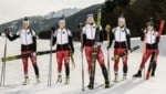 Die ÖSV-Biathlon-Damen in Obertilliach: Julia Schwaiger, Dunja Zdouc, Lisa Hauser, Katharina Innerhofer und Christina Rieder (Bild: Markus Berger/Red Bull Content Pool)
