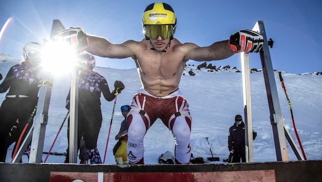 Skicross-Hulk Mathias Graf nimmt sich kein Blatt vor den Mund. (Bild: Maurice Shourot)