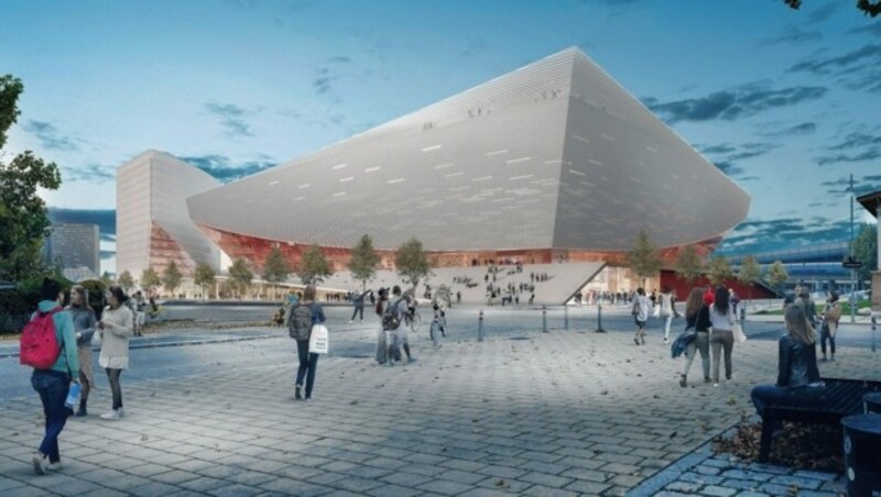 So soll die Mega-Halle aussehen. (Bild: Architekten Kronaus-Mitterer-Gal)