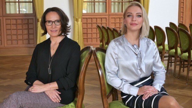 Frauenpower: Obfrau Sandra Gruberbauer mit Lidia Baich (Bild: Wolfgang Mayer)
