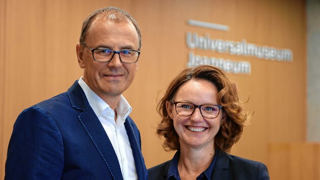 Die beiden Geschäftsführer des Universalmuseum Joanneum Wolfgang Muchitsch und Alexia Getzinger (Bild: UMJ/N. Lackner)