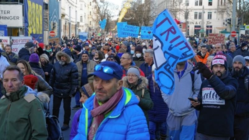 Corona Demo Graz Impfgegner (Bild: Pail Sepp)