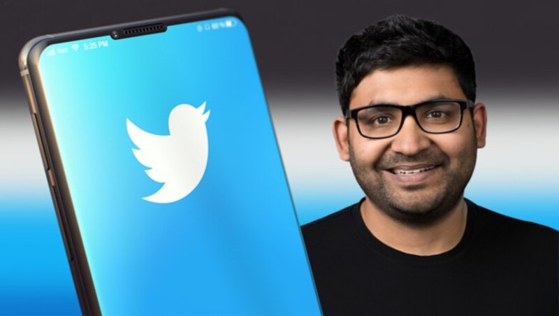 Twitter-Chef Parag Agrawal (Bild: stock.adobe.com, Twitter, Krone KREATIV)