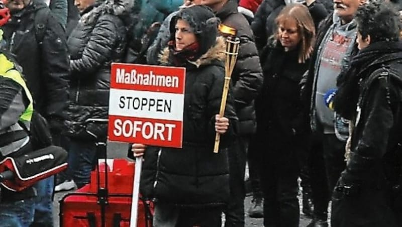 Demonstranten in Wien (Bild: Andi Schiel)