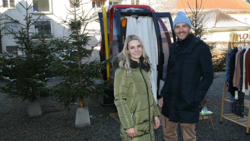 Melanie Herburger und Rad-Profi Matthias Brändle. (Bild: Arno Meusburger)