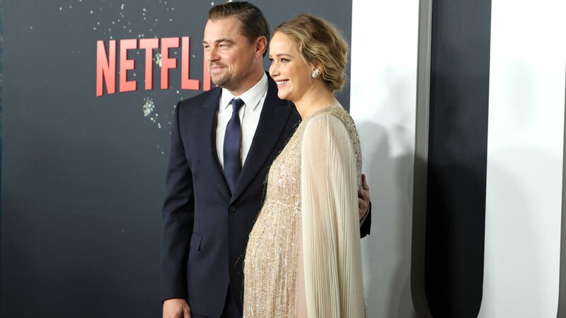 Leonardo DiCaprio und Jennifer Lawrence bei der Weltpremiere von „Don‘t Look Up“ in New York (Bild: 2021 Getty Images)