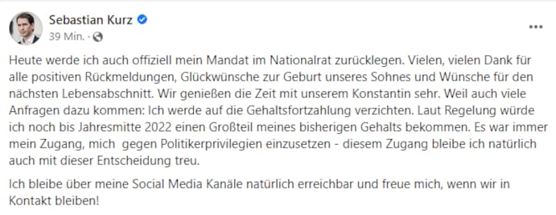 (Bild: Screenshot facebook.com/sebastiankurz.at)