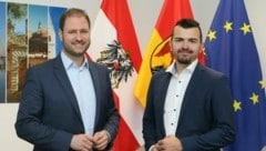 Christian Sagartz und Sebastian Kremnitzer bei der Arbeit im Sog der Europa-Politik. (Bild: ÖVP-Büro/Jens Krauss)