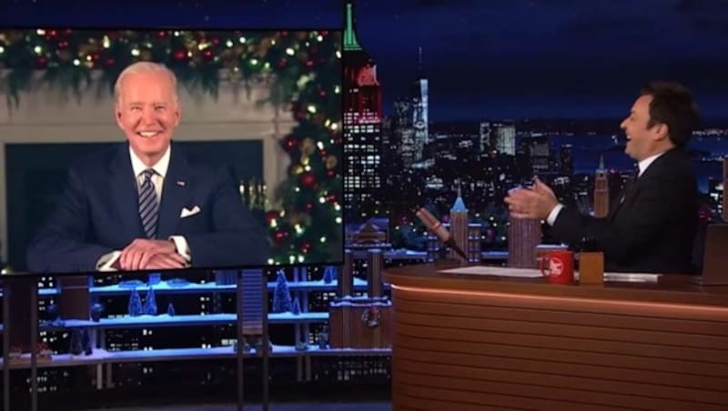 US-Präsident Joe Biden verriet in der „Tonight Show“ von Entertainer Jimmy Fallon, dass er sein Frühstück selbst macht. (Bild: The Tonight Show)