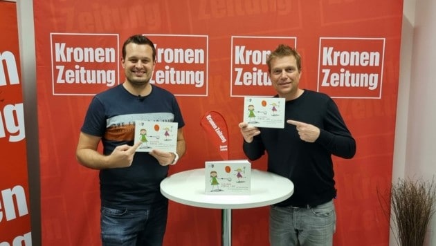 Sportjournalist Daniel Winkler (re) und „Krone“-Podcaster Patrick Jochum (Bild: JOMO KG)