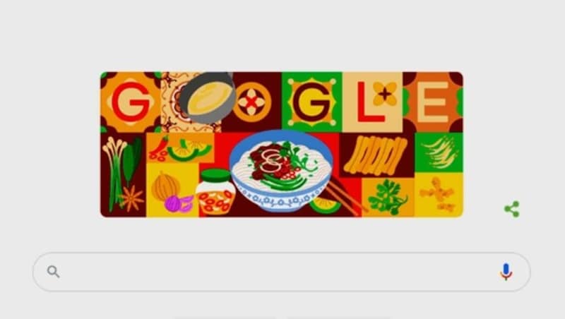 Google widmet seinen Doodle am 12. Dezember 2021 der traditionellen vietnamesischen Pho-Suppe. (Bild: Google)